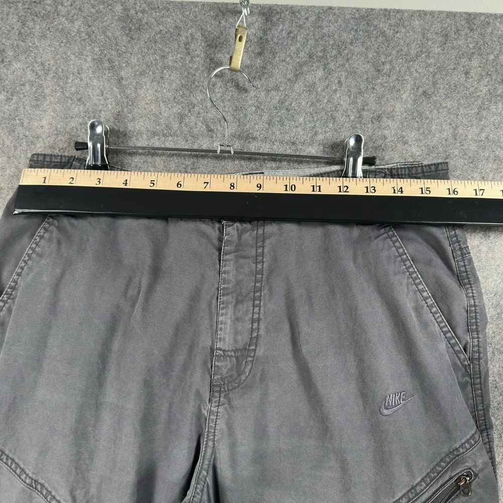Vintage Nike Pants Mens 33 Gray Sportswear Cotton Cargo Zip Pocket